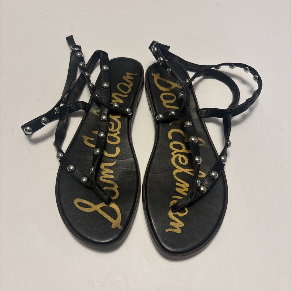 Sam Edelman Women’s Elisha Strappy Studded Leather Sandals Black Size 9 - Picture 3 of 13